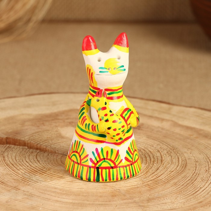 

Филимоновская игрушка колокольчик Кот, 10-12 см
