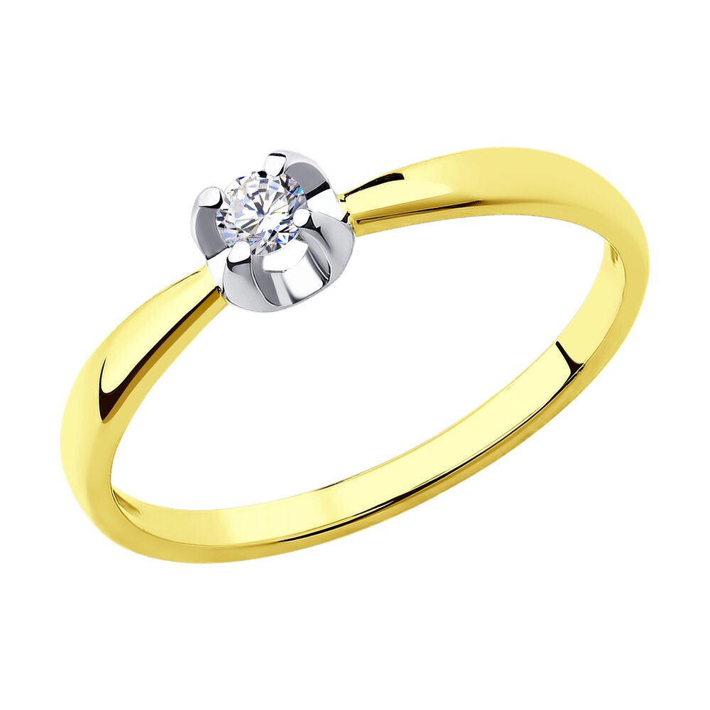 

Кольцо помолвочное из желтого золота с бриллиантом р.  Diamant 53-210-00007-1, 53-210-00007-1