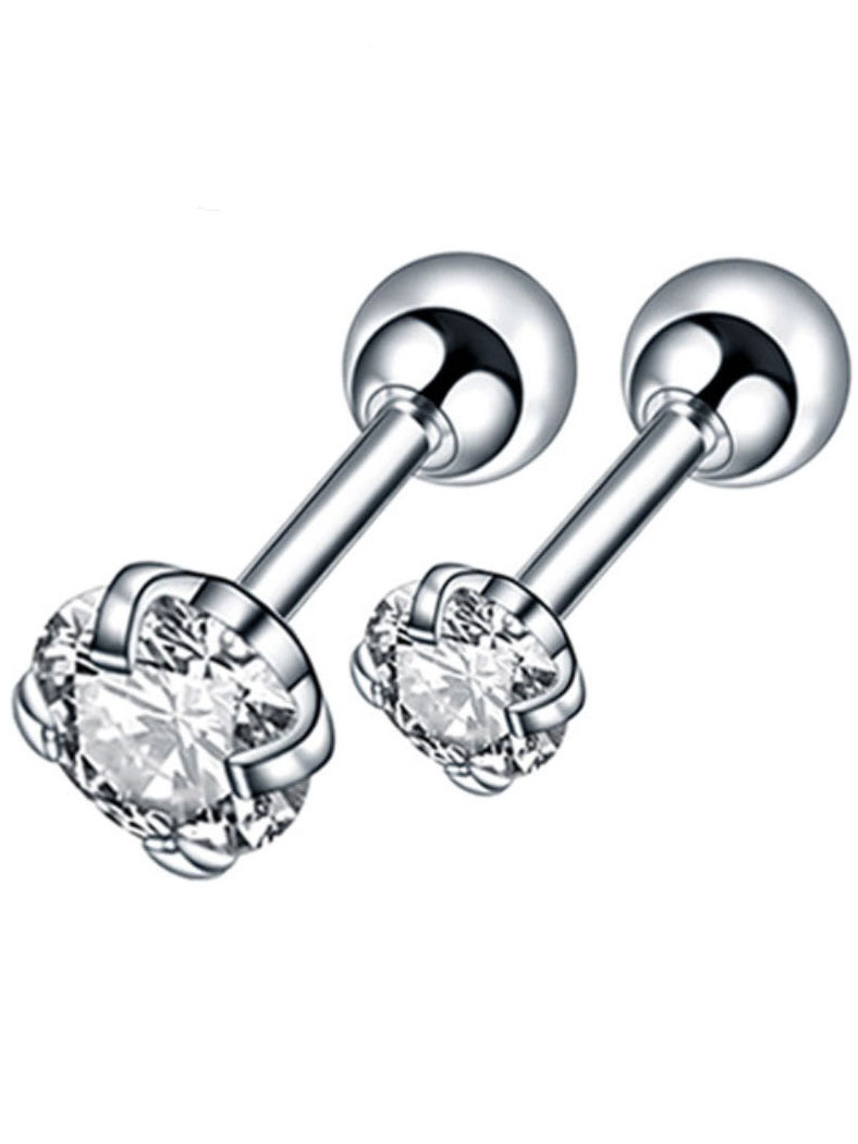 Комплект для пирсинга для уха из стали с фианитом 4Love4You PR-MBN-010-NAB