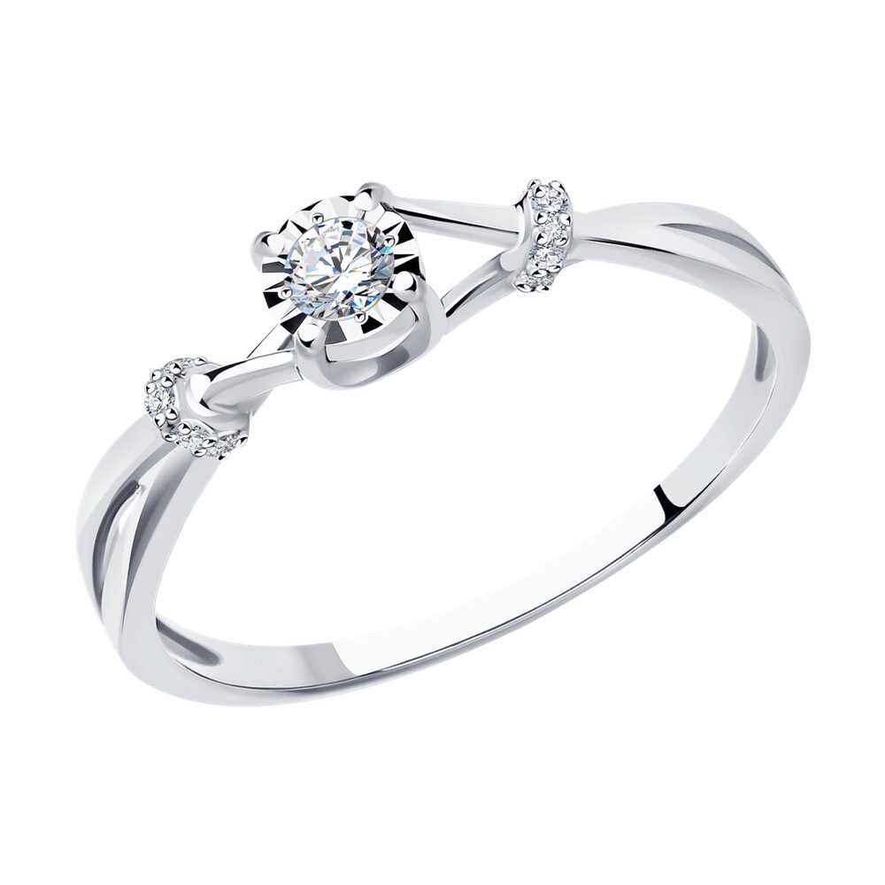 

Кольцо из белого золота р.  Diamant 52-210-01683-1, бриллиант, 52-210-01683-1