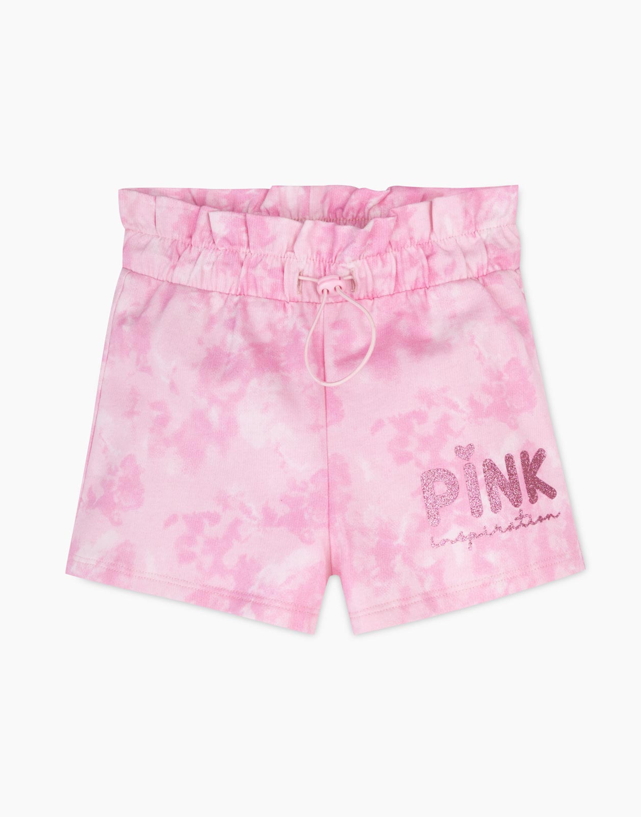 Розовые шорты тай-дай с блестящим принтом Pink inspiration для девочки р.92