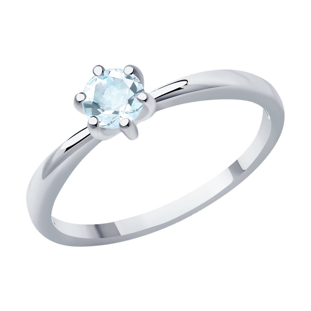 

Кольцо из белого золота с аквамарином р.  Diamant 52-210-01656-5, 52-210-01656-5