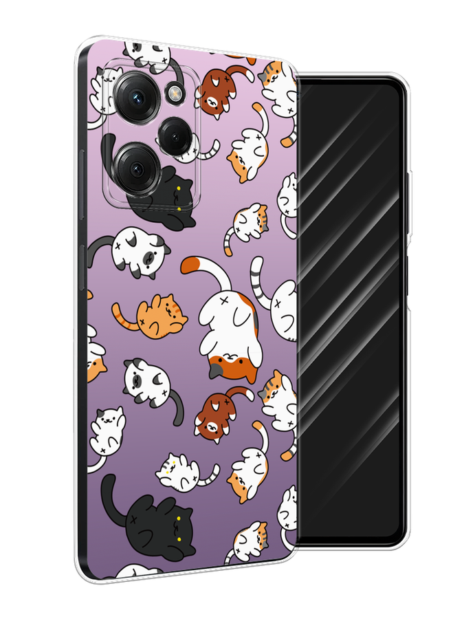 

Чехол Awog на Poco X5 Pro 5G "Котопад", Фиолетовый;белый, 318050-1