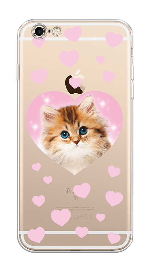 

Чехол на Apple iPhone 6 Plus/6S Plus "Котенок в сердце", Розовый;оранжевый;белый;прозрачный, 10550-1