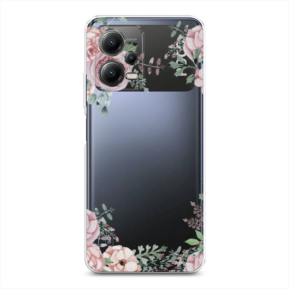 

Чехол Awog на Poco X5 5G "Нежные розы акварель", Прозрачный;розовый;зеленый, 317950-8