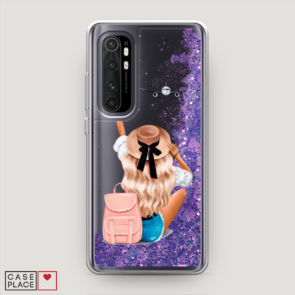 

Жидкий чехол с блестками "Автостопом самолетом" на Xiaomi Mi Note 10 lite, 38492-1