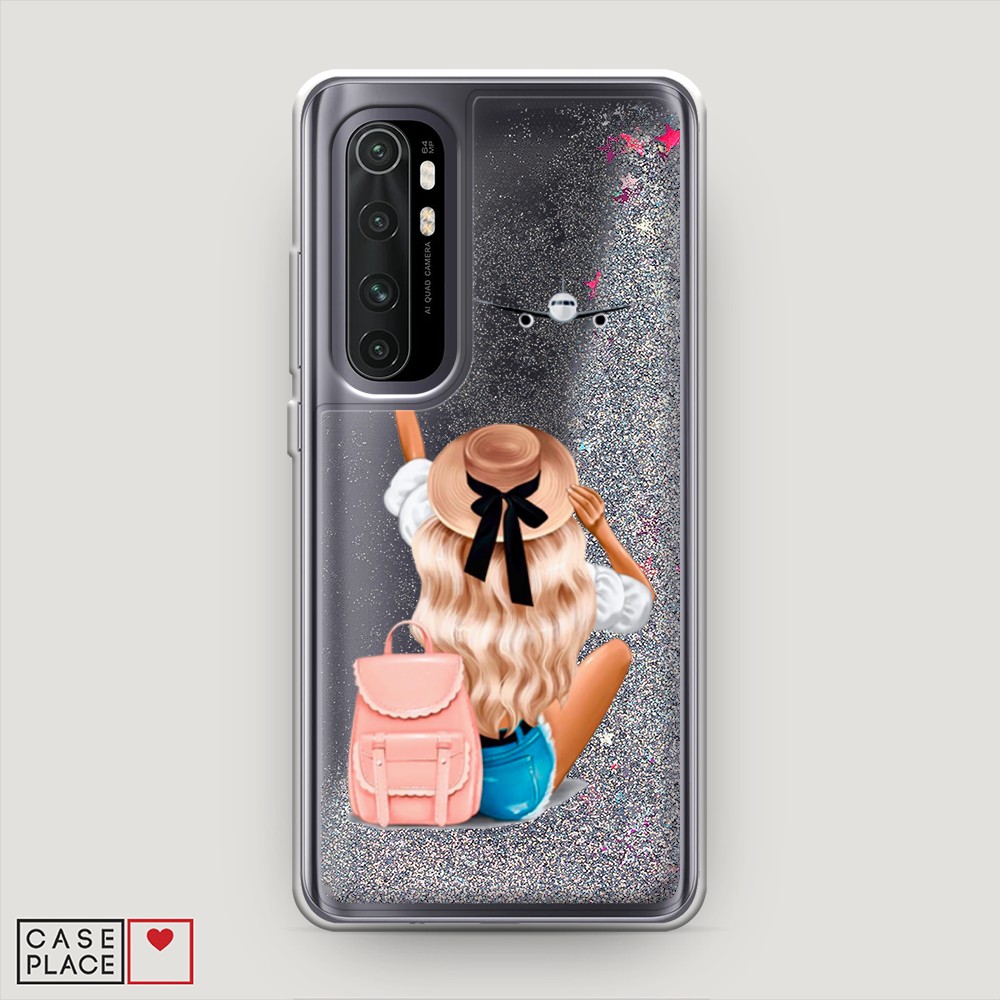

Жидкий чехол с блестками "Автостопом самолетом" на Xiaomi Mi Note 10 lite, 38491-1