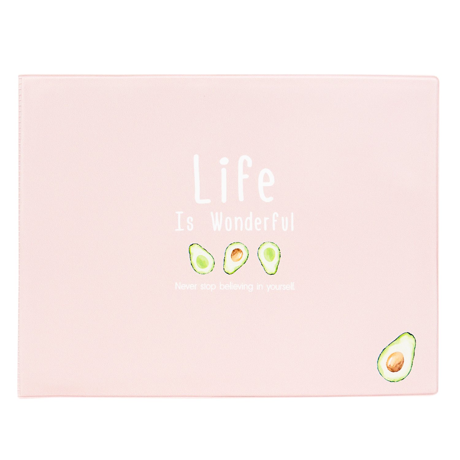 фото Обложка для зачетной книжки kawaii factory kw067 life is - pink and avocado розовая