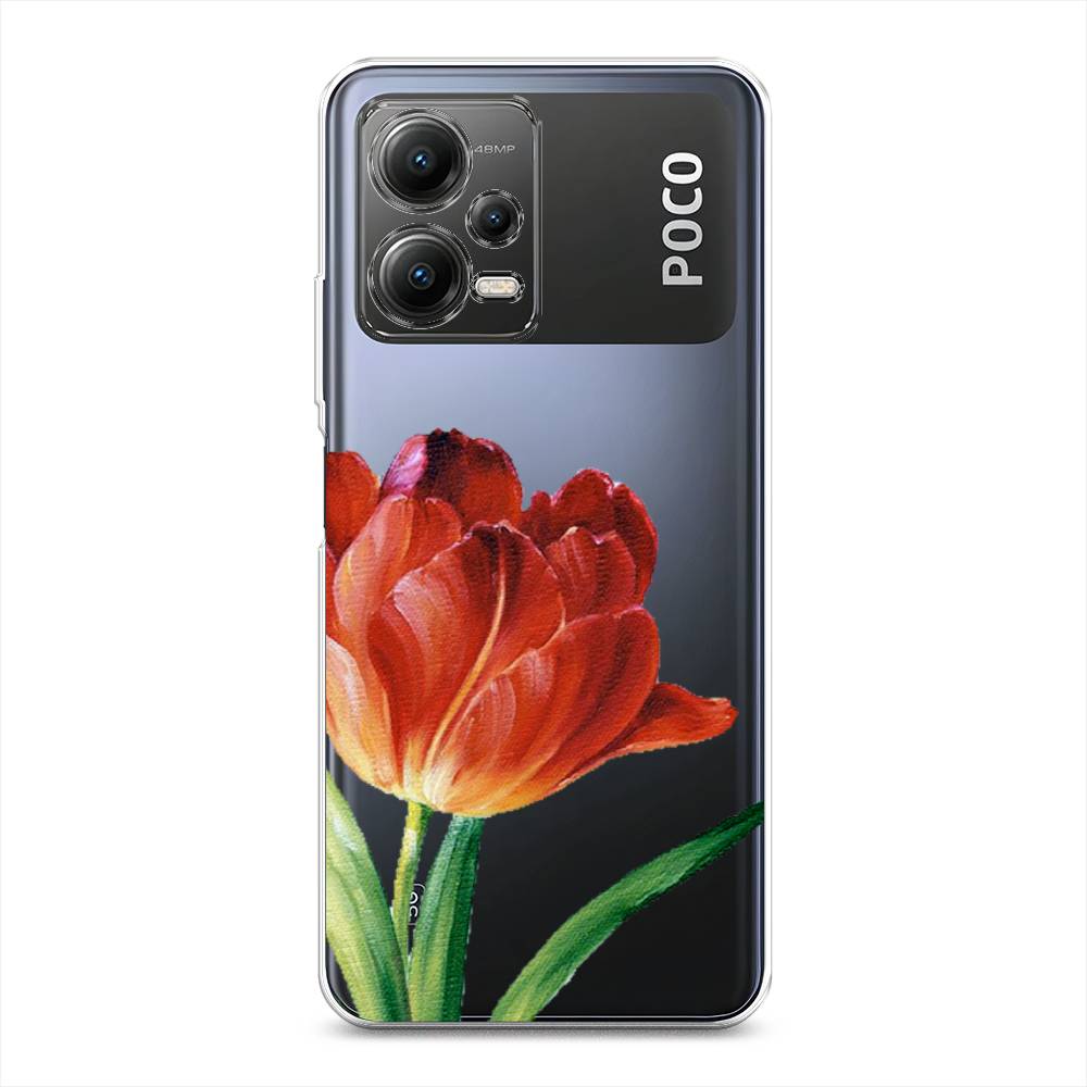 

Чехол Awog на Poco X5 5G "Красный тюльпан", Оранжевый;зеленый, 317950-8