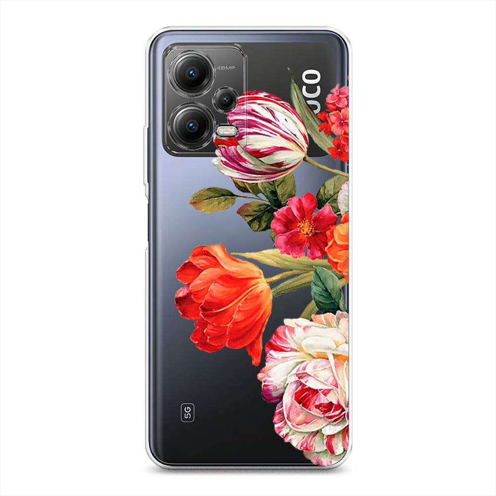 

Чехол Awog на Poco X5 5G "Весенний букет", Красный;розовый;зеленый, 317950-8