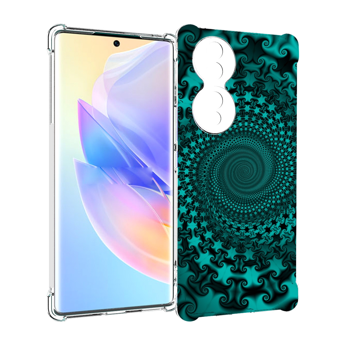 

Чехол MyPads зеленый-гипноз для Honor 70, Прозрачный, Tocco