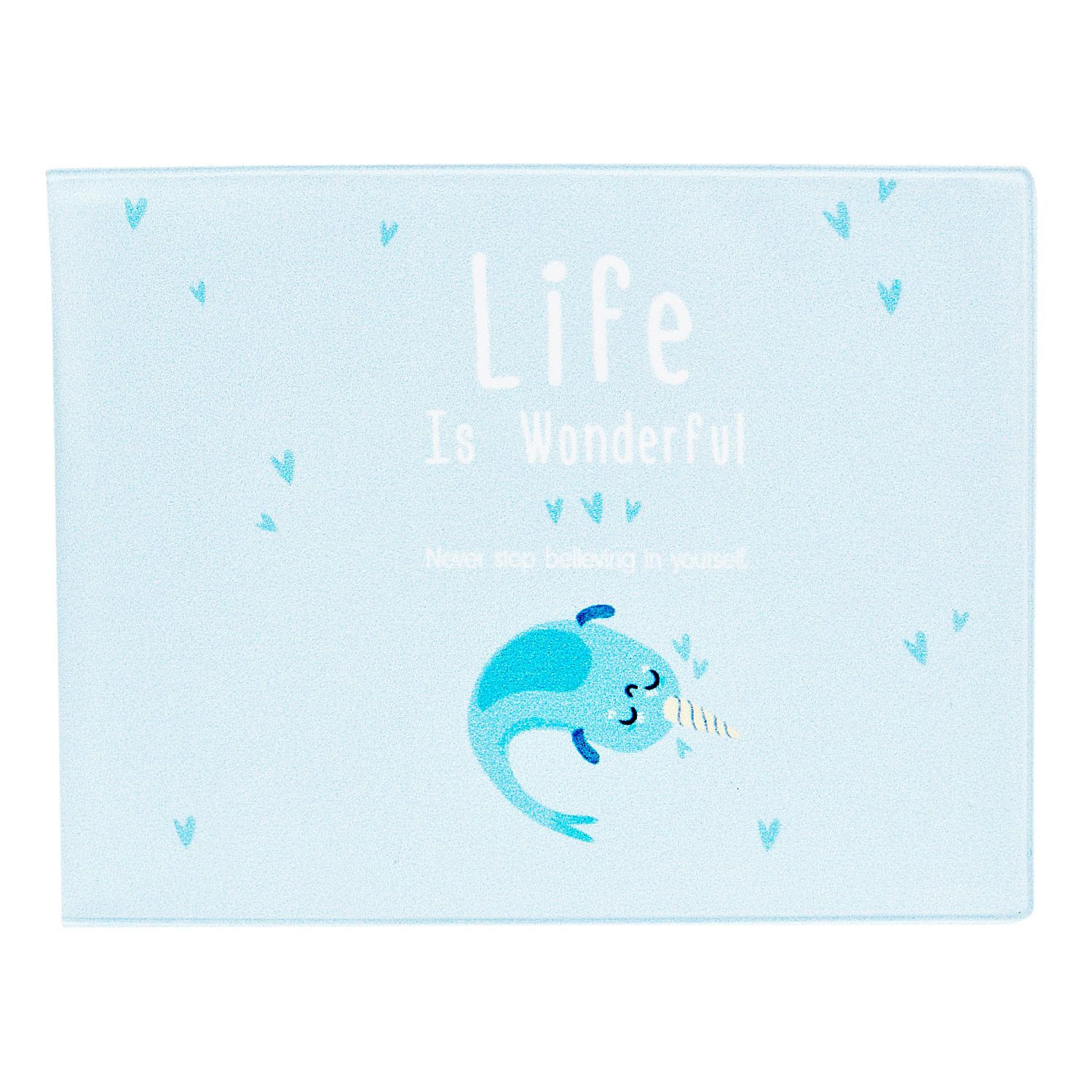 Обложка для студенческого Kawaii Factory KW067 Life is unicorn-fish голубая