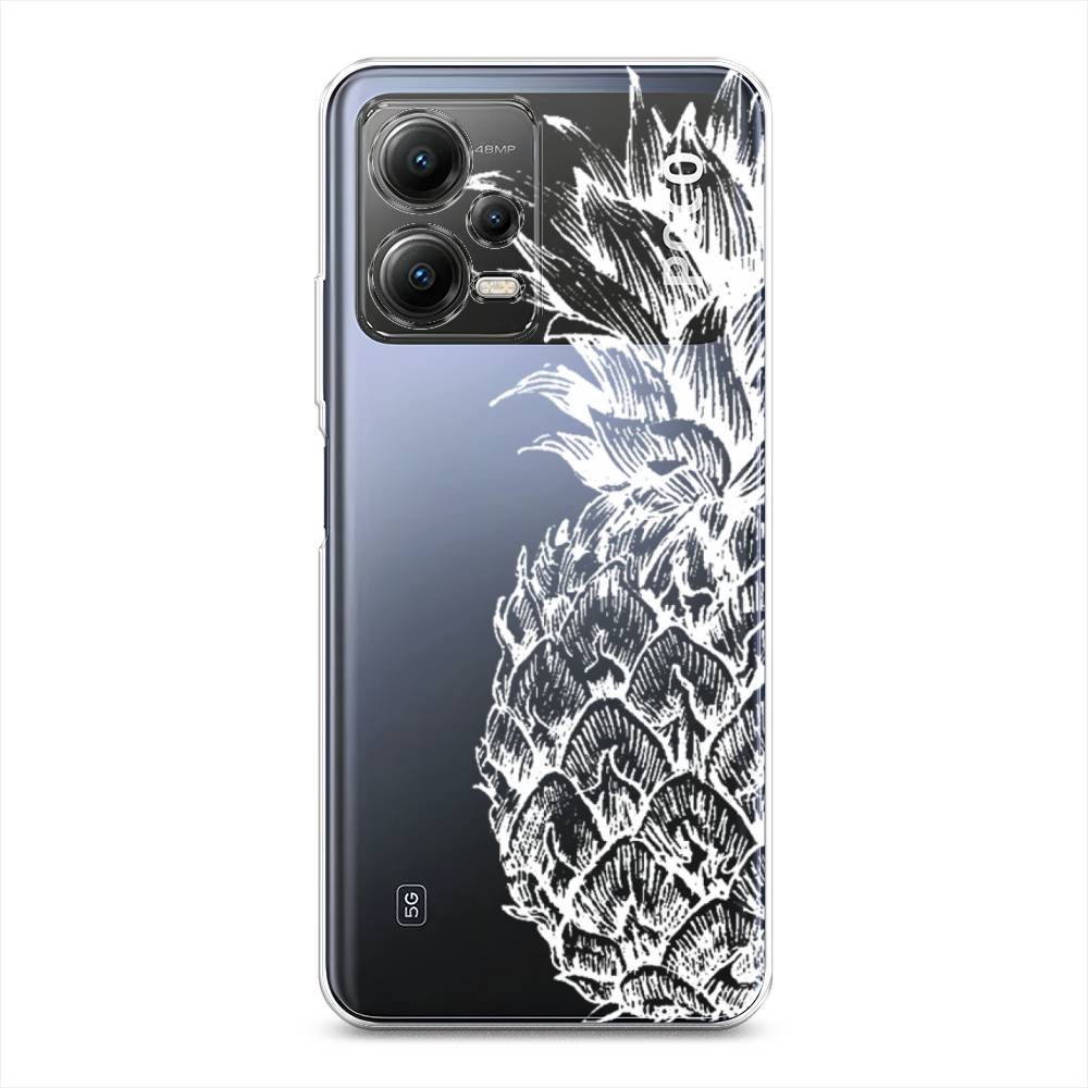 

Чехол Awog на Poco X5 5G "Ананас графика белая", Белый, 317950-10