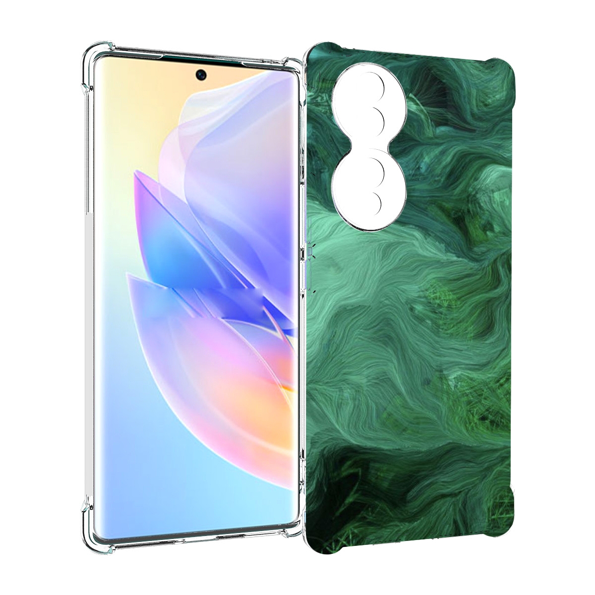 

Чехол MyPads зеленые нити для Honor 70, Прозрачный, Tocco