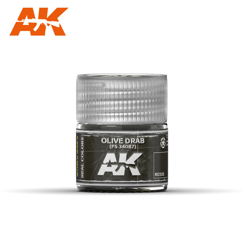 Краска акриловая AK Interactive Olive Drab FS 34087 оливковый, 10 мл