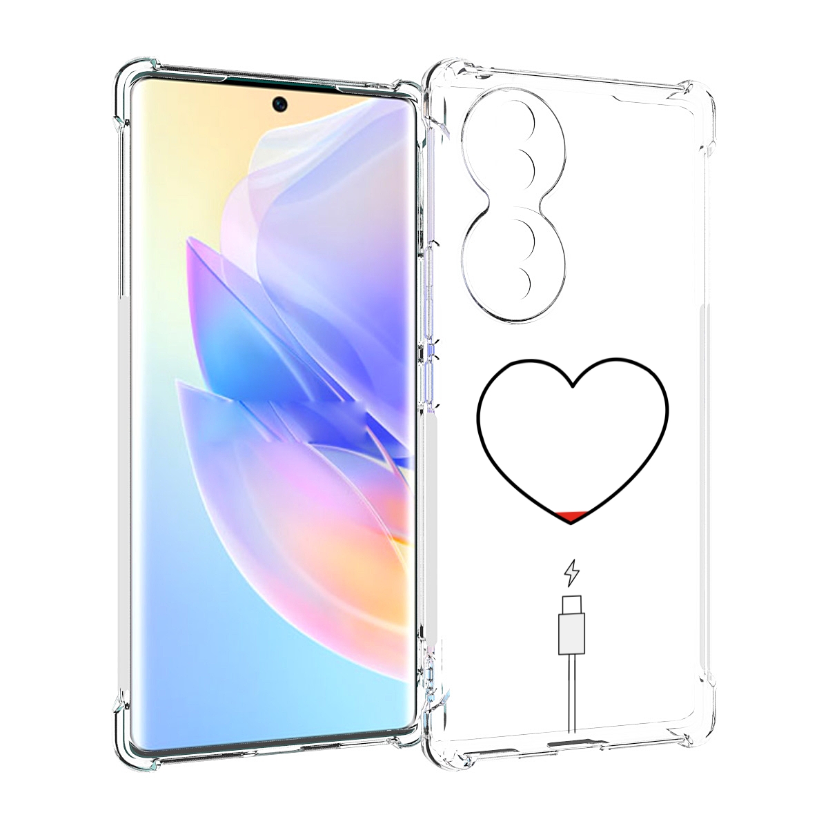 

Чехол MyPads зарядка-сердца для Honor 70, Прозрачный, Tocco
