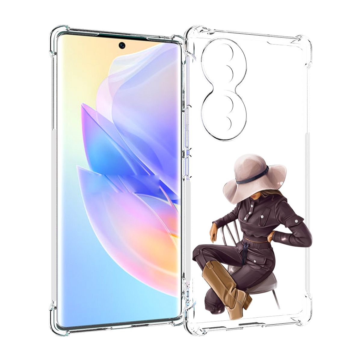 

Чехол MyPads загадочная-девушка-в-костюме женский для Honor 70, Прозрачный, Tocco