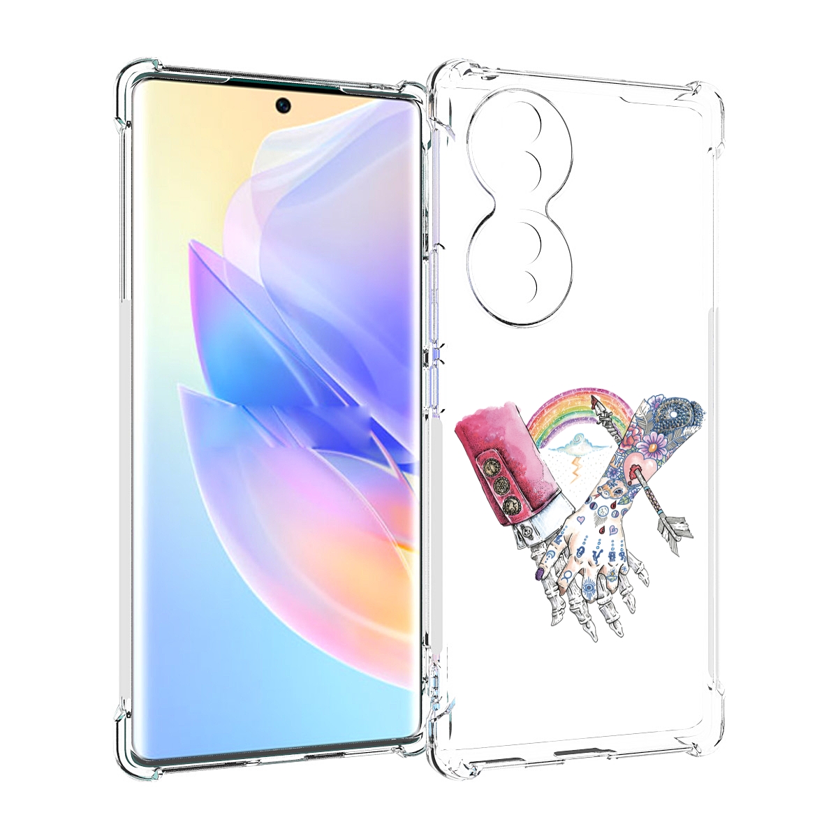 

Чехол MyPads абстракция руки в татуировках для Honor 70, Прозрачный, Tocco