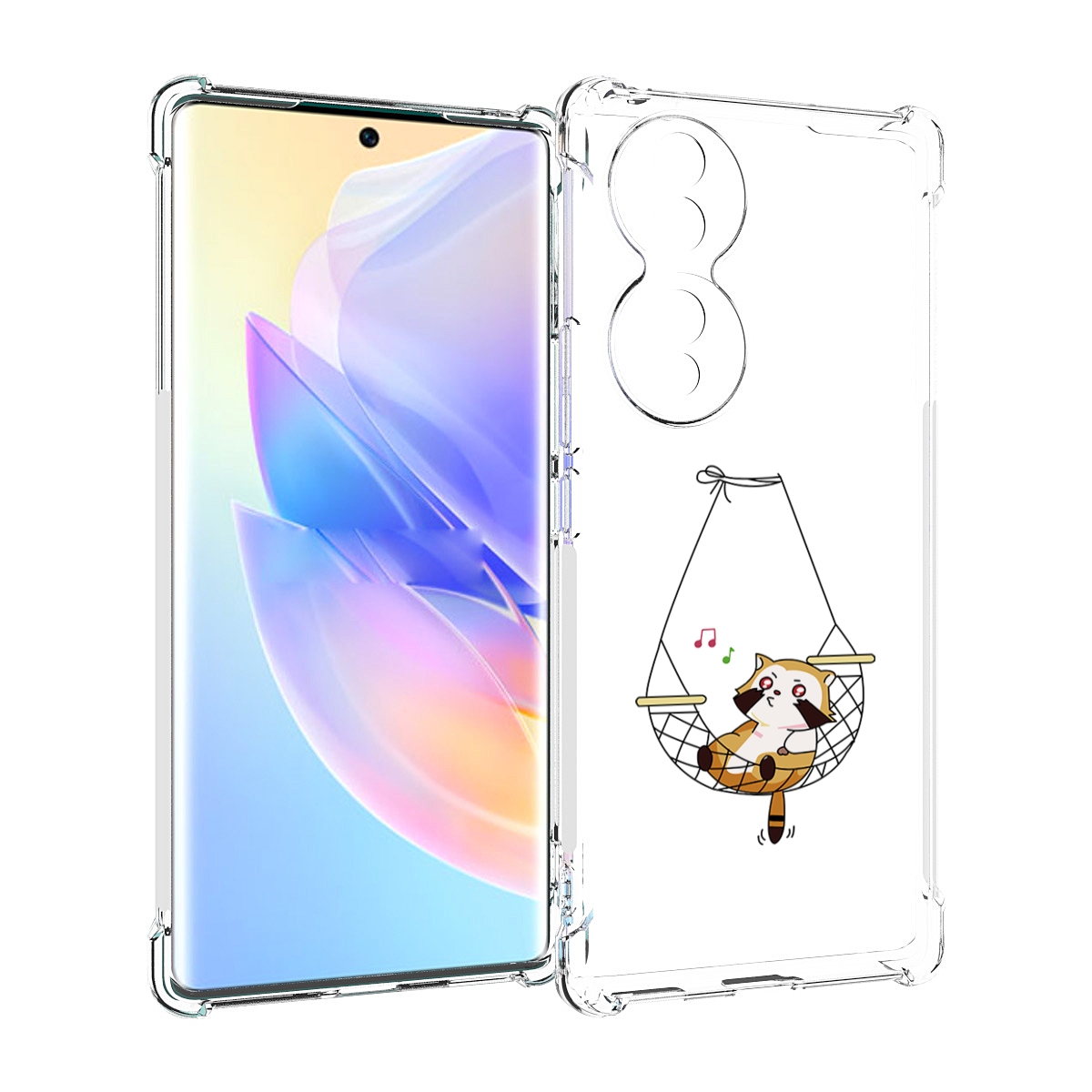 

Чехол MyPads енот-на-гамаке для Honor 70, Прозрачный, Tocco