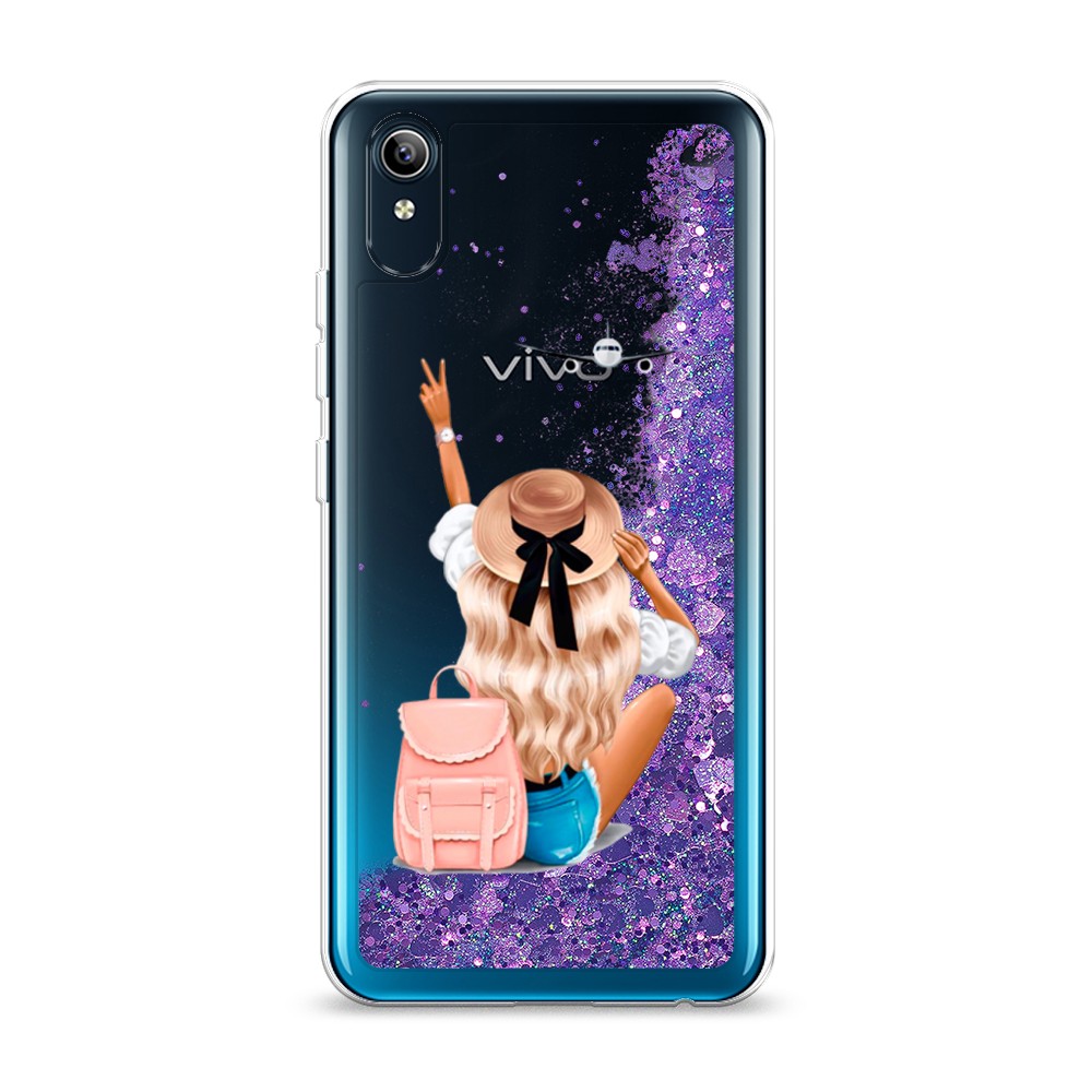

Жидкий чехол с блестками "Автостопом самолетом" на Vivo Y91c, 262892-1