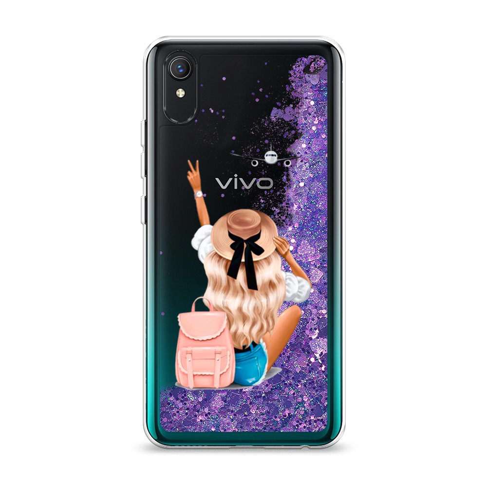 

Жидкий чехол с блестками "Автостопом самолетом" на Vivo Y1s, 263292-1