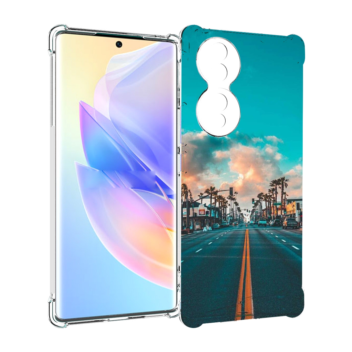 

Чехол MyPads дорога-в-лос-анджелес для Honor 70, Прозрачный, Tocco