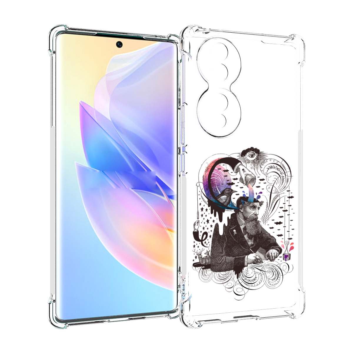 

Чехол MyPads абстракция думающий мужчина для Honor 70, Прозрачный, Tocco