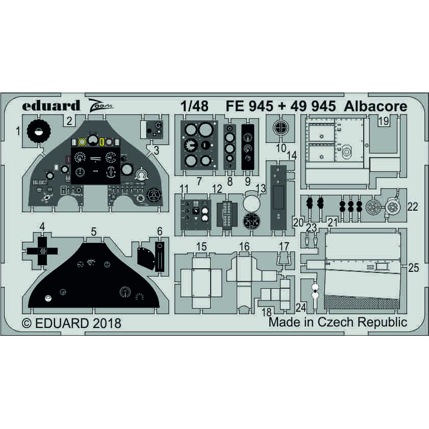 

FE945 Eduard 1/48 Фототравление Albacore, Однотонный, FE945