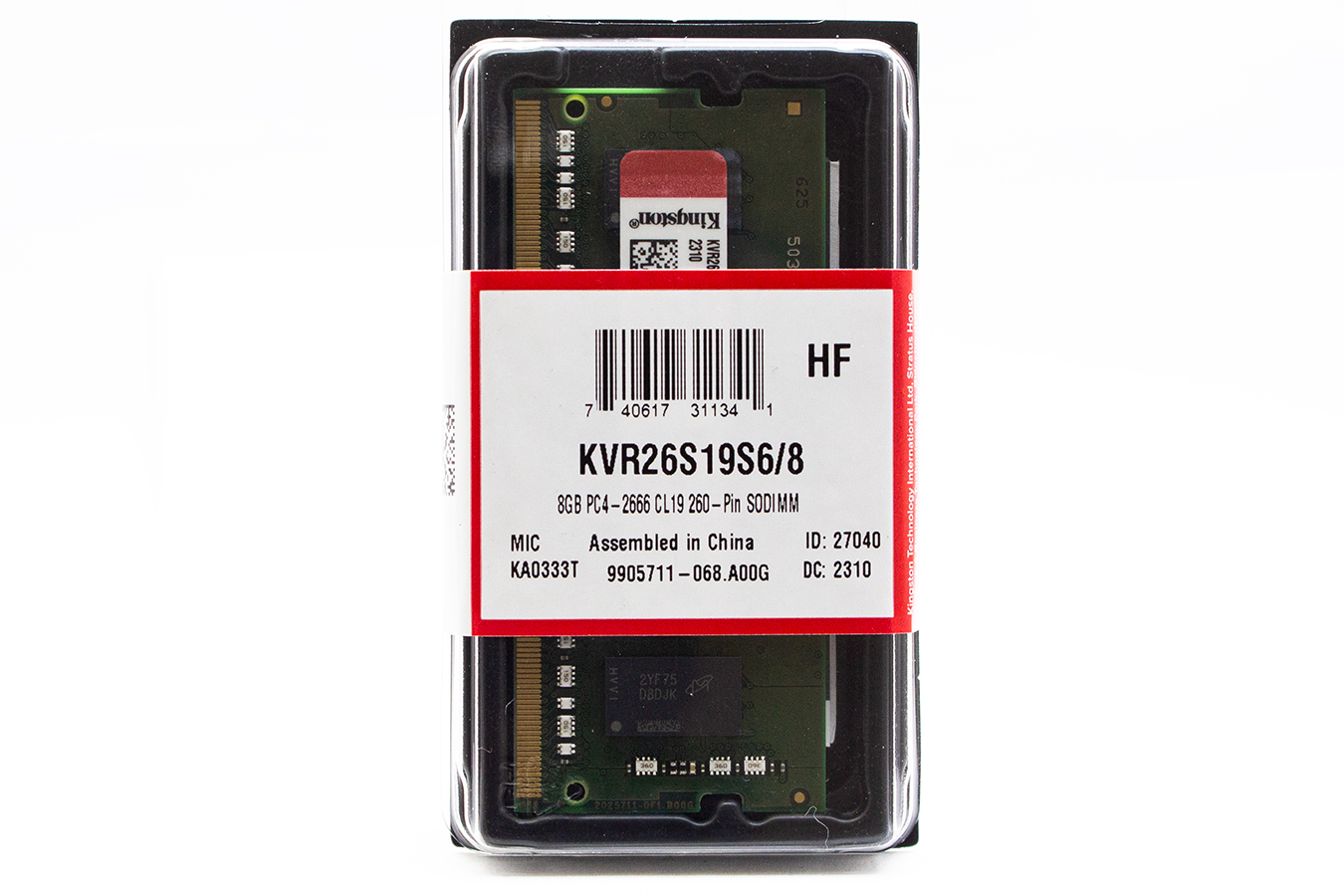 Оперативная память Kingston Kingston KVR26S19S6/8 DDR4 1x8Gb 2666MHz