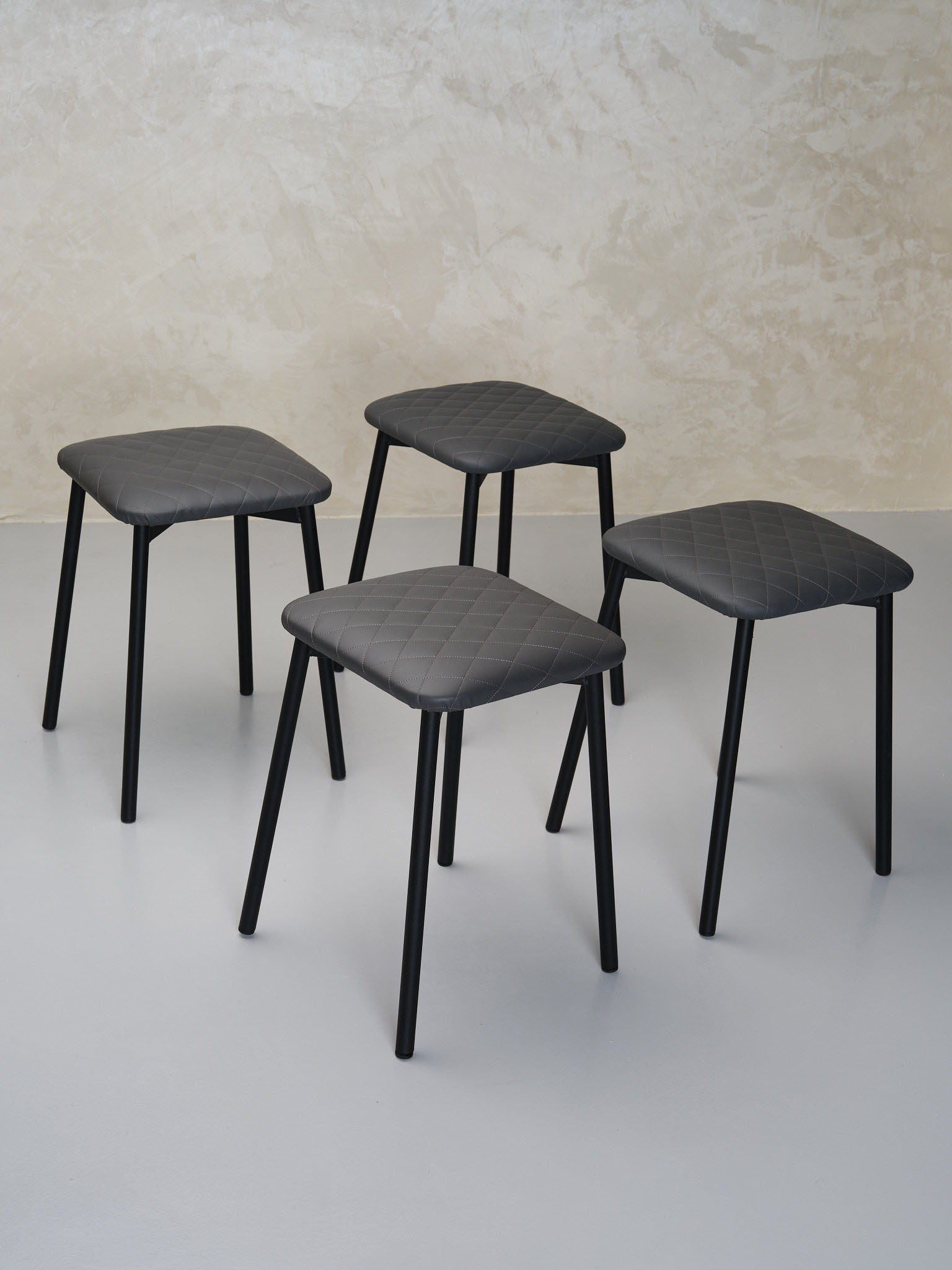 Табурет для кухни Furnica Stool с мягким сиденьем, 4 шт серый