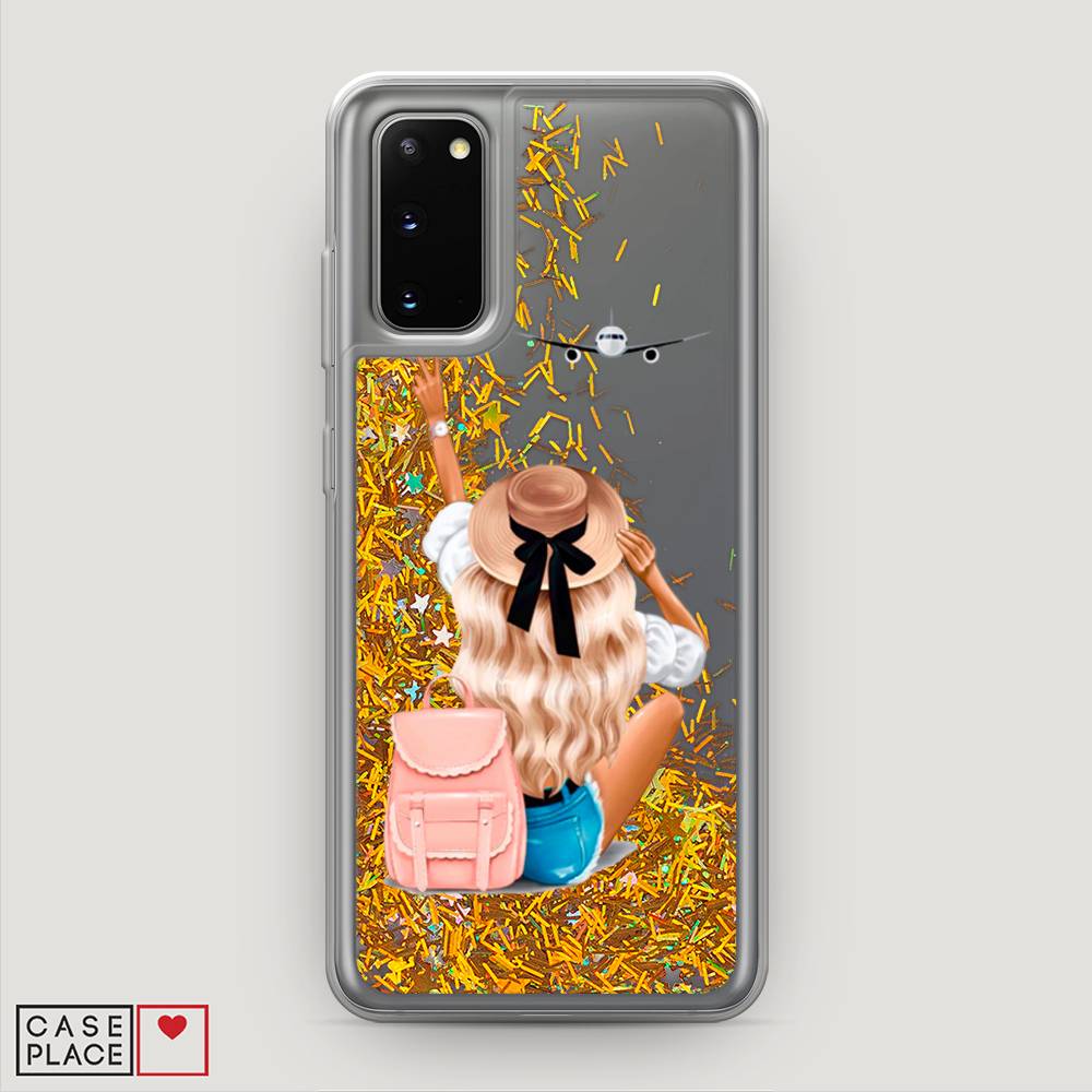 

Жидкий чехол с блестками "Автостопом самолетом" на Samsung Galaxy S20, 29290-1