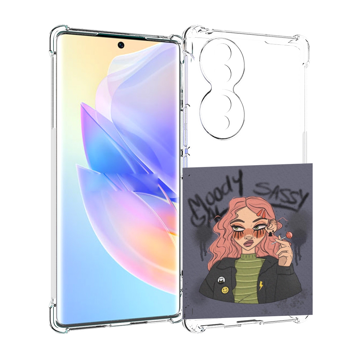 

Чехол MyPads дерзкое-настроение женский для Honor 70, Прозрачный, Tocco