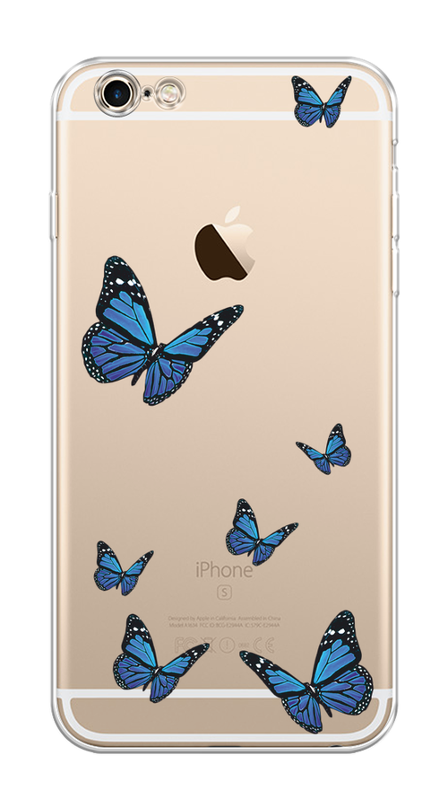 

Чехол на Apple iPhone 6 Plus/6S Plus "Blue butterflies", Синий;черный, 10550-1