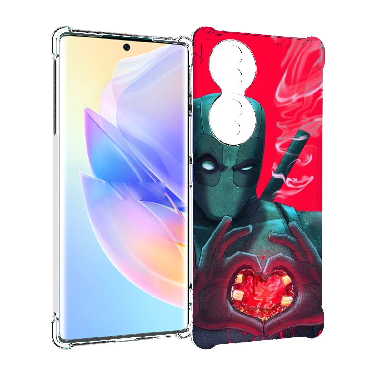 

Чехол MyPads дедпул-в-сердце для Honor 70, Прозрачный, Tocco
