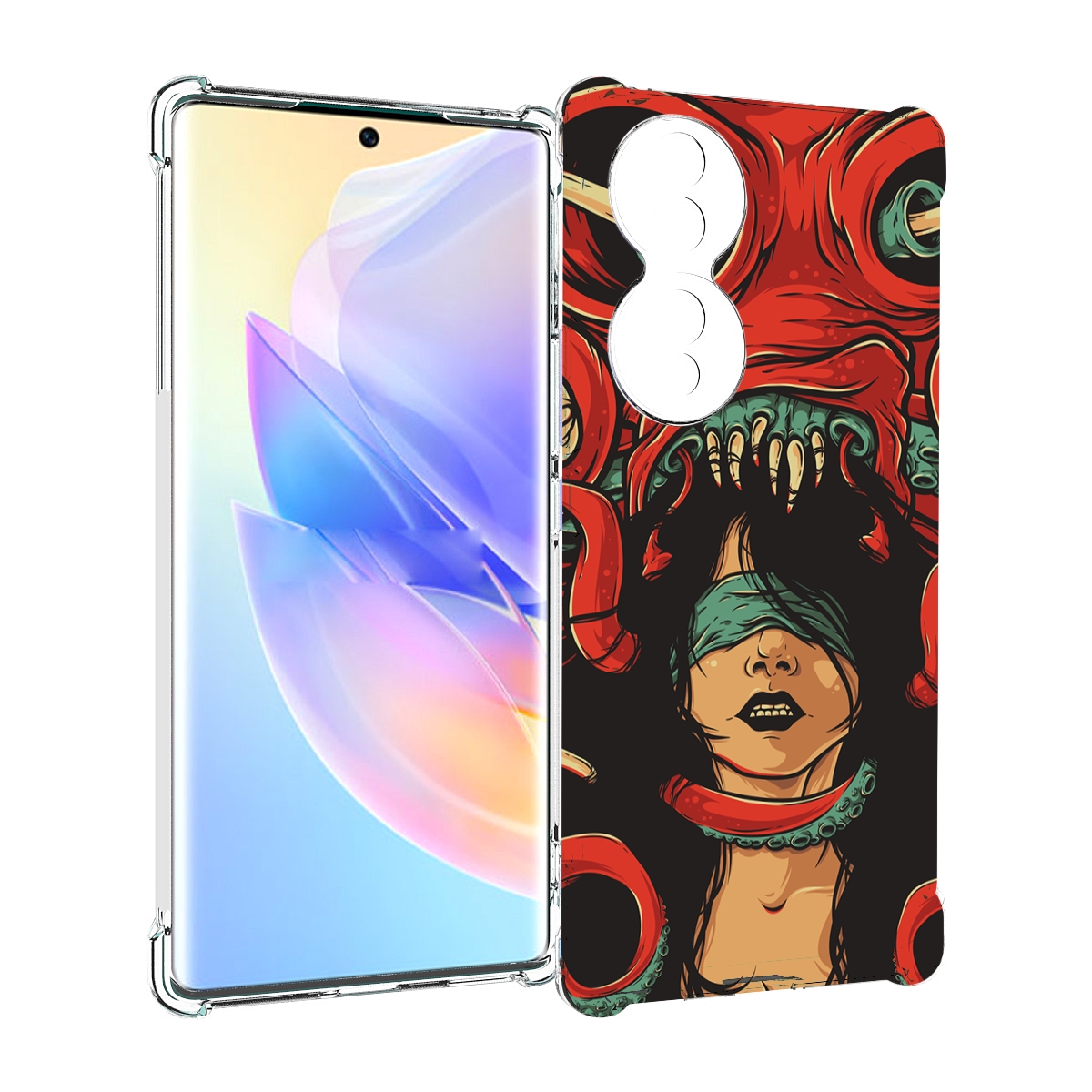 

Чехол MyPads девушку-съедает-осьминог для Honor 70, Прозрачный, Tocco