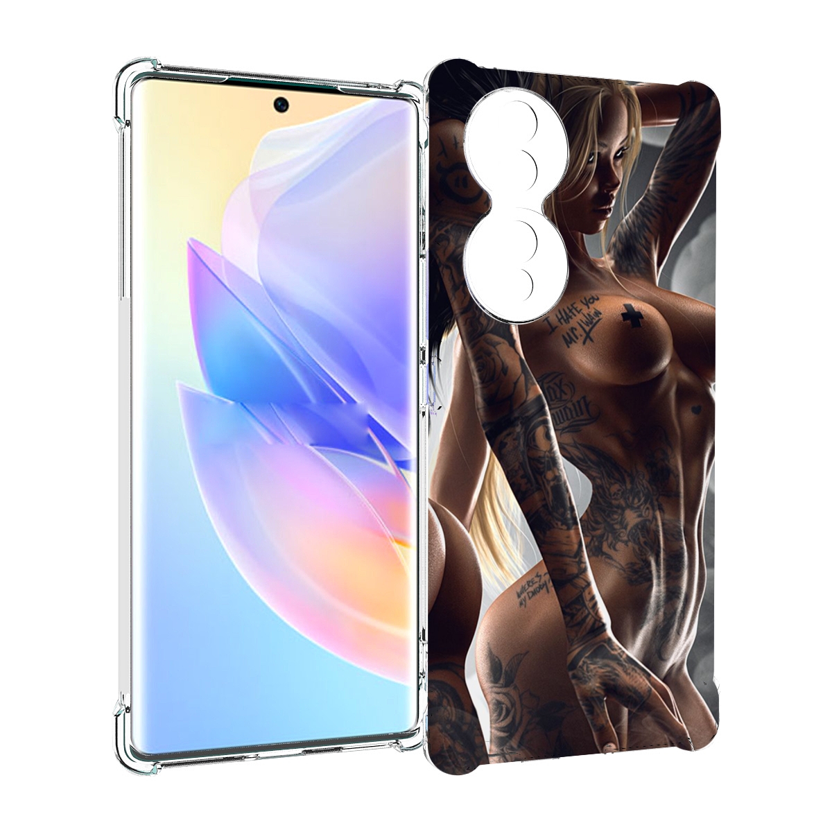 

Чехол MyPads девушки-инь-и-янь-в-татуировках для Honor 70, Прозрачный, Tocco
