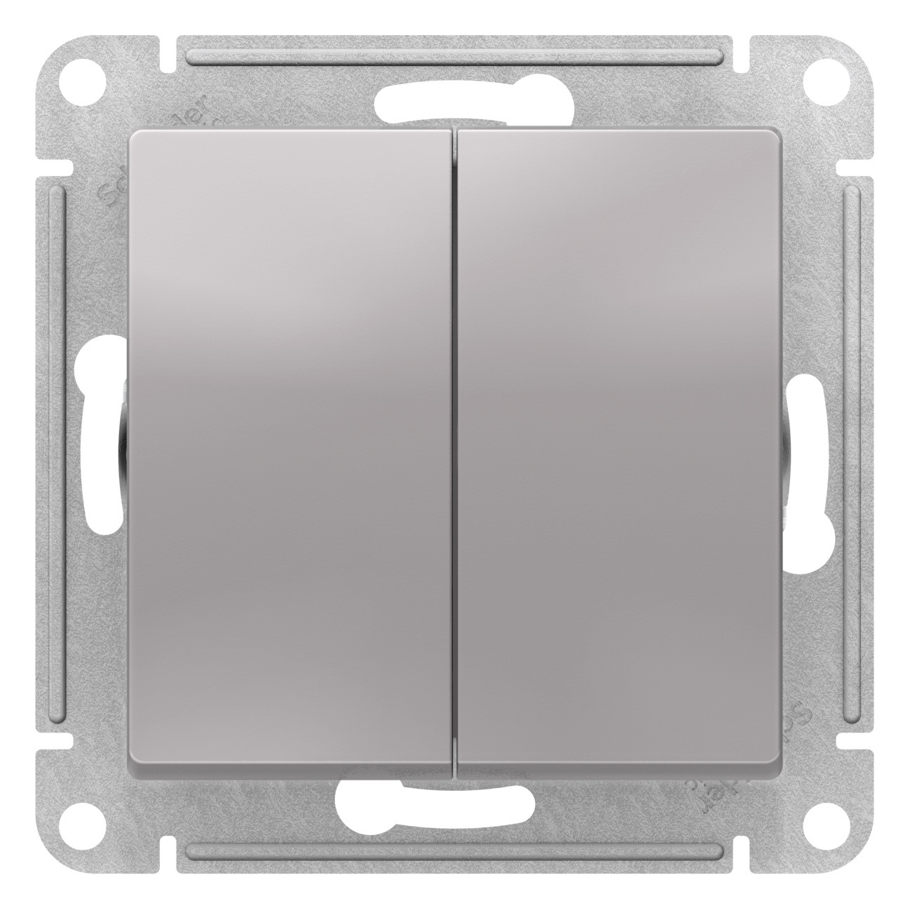 

Выключатель Schneider Electric 2-клавишный серебристый ATN000351.2 2 шт