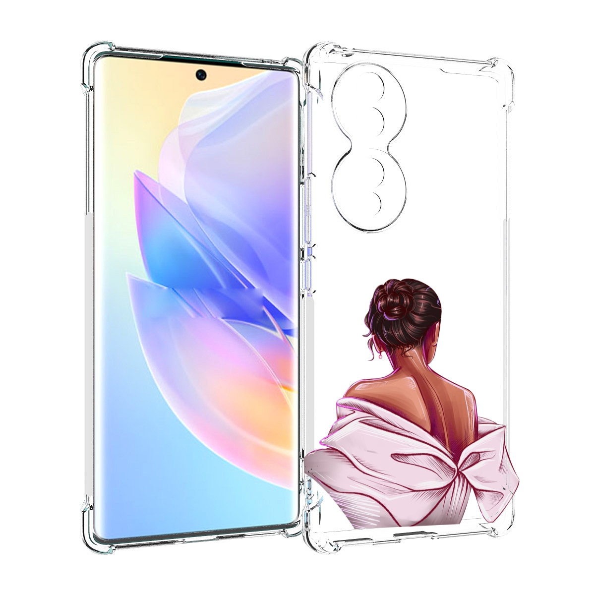 

Чехол MyPads девушка-со-спины женский для Honor 70, Прозрачный, Tocco