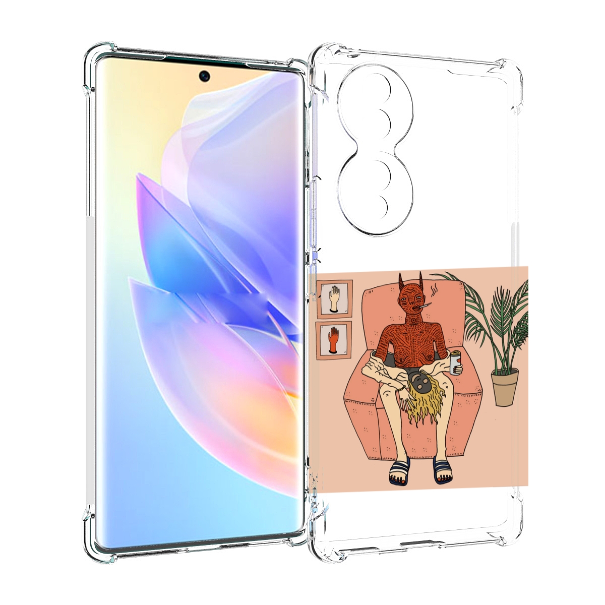 

Чехол MyPads девушка-сняла-кожу для Honor 70, Прозрачный, Tocco