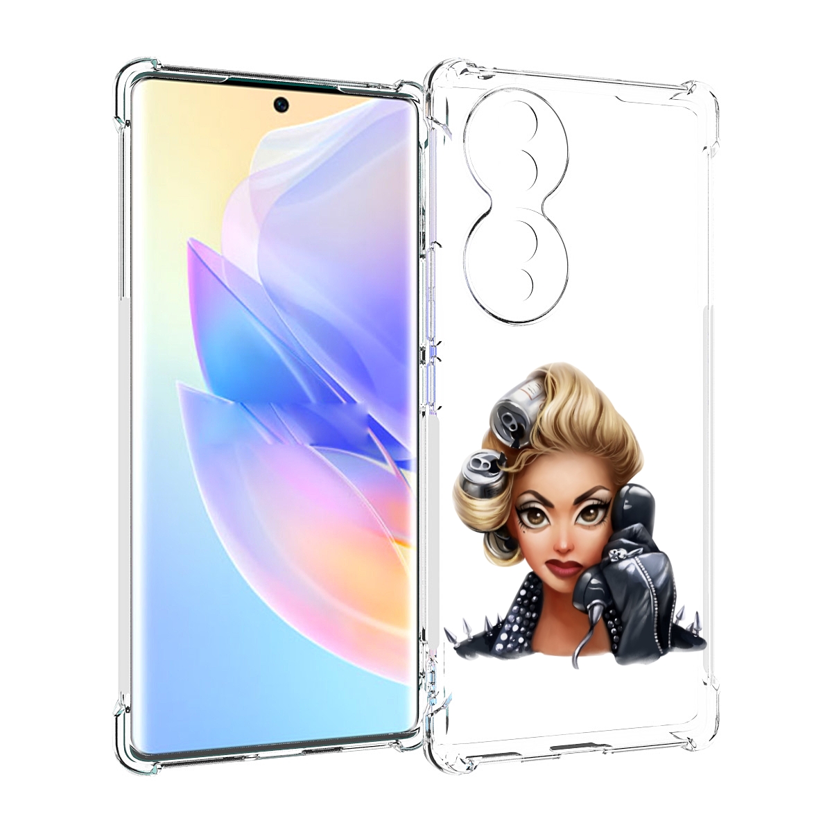 

Чехол MyPads девушка-смайлик-с-телефоном женский для Honor 70, Прозрачный, Tocco