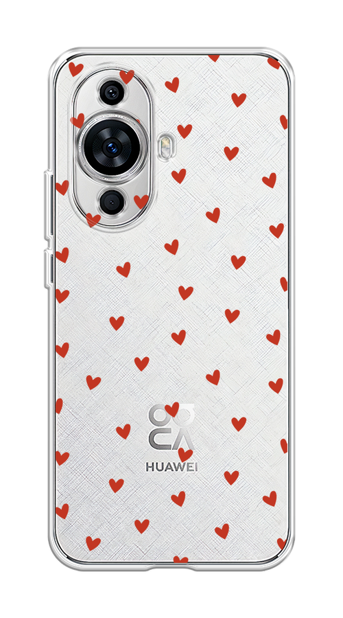 

Чехол на Huawei Nova 11 "Red hearts", Красный;прозрачный, 6121250-1