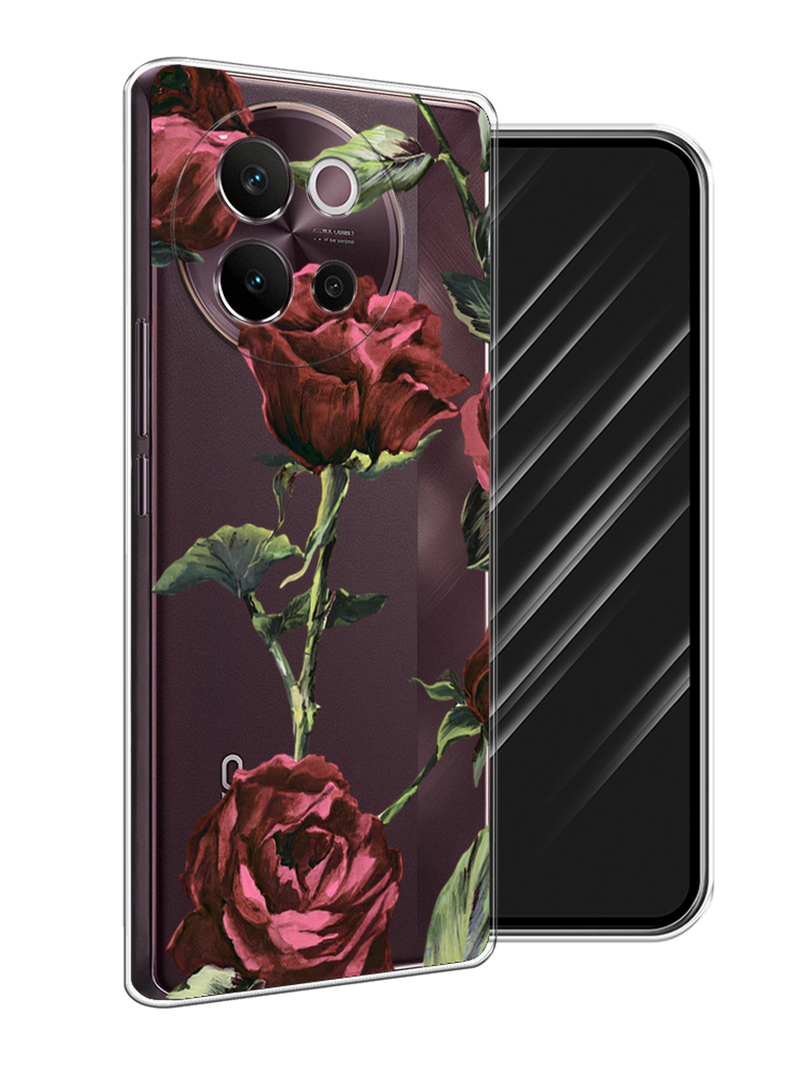 

Чехол Awog на Vivo V40 Lite 5G "Бордовые розы фон", Бордовый, 2611550-1