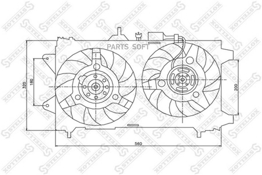 

STELLOX 2999089SX 29-99089-SX_вентилятор охлаждения! правый\ Audi A6 4F2 04>/A6 Avant 4F5