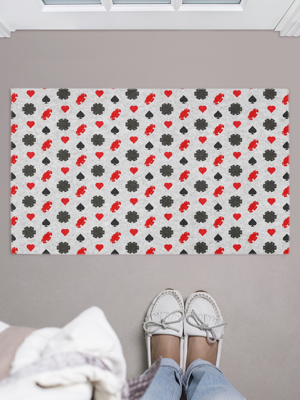 

door_48632 Придверный коврик в прихожую для обуви, на резиновой основе, 75x45 см