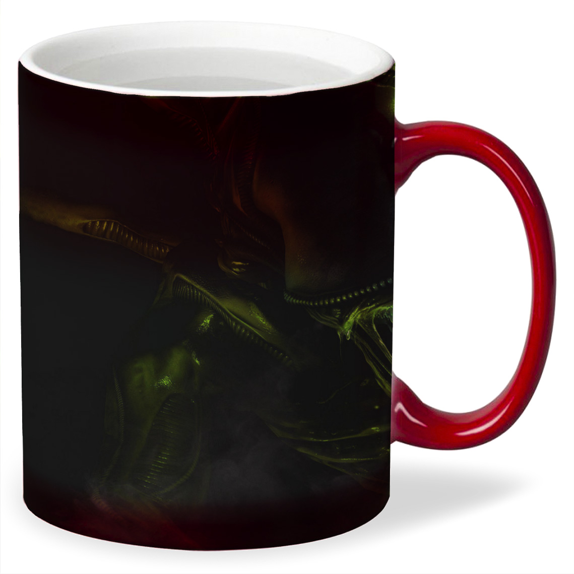 

Кружка хамелеон красный CoolPodarok aliens colonial marines Чужой зелёные тона