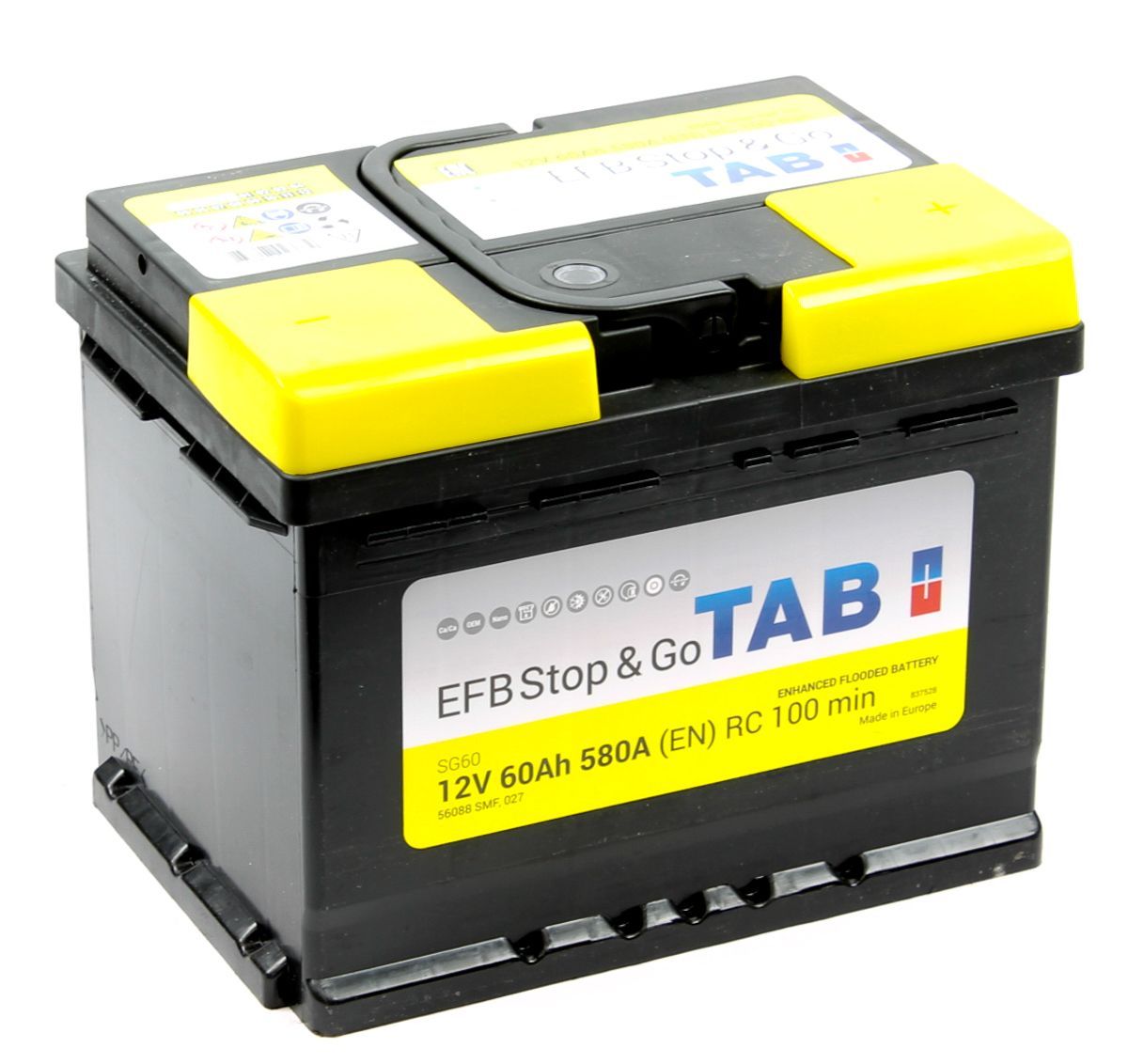 

60 Ач Tab Magic Stop&Go EFB о/п (212060) (580А д*ш*в 24,2*17,5*19 см), Аккумуляторная батарея 60 Ач Tab Magic Stop&Go EFB о/п (212060)