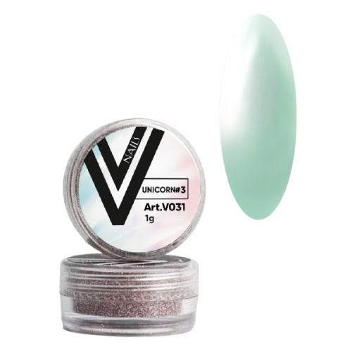 Втирка Vogue Nails Unicorn зеленая перламутровая полупрозрачная 2 г