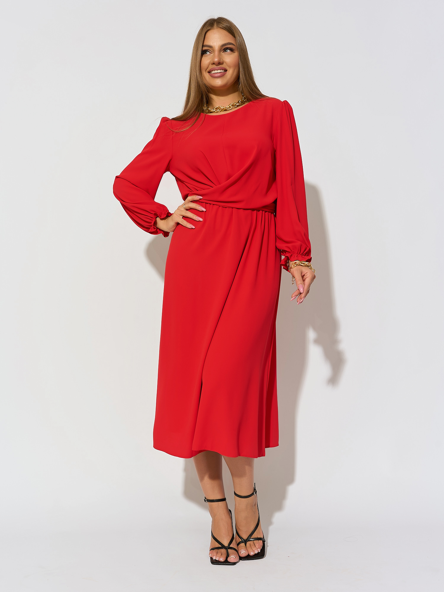 Платье женское Olya Stoff OS20138 красное 54 RU