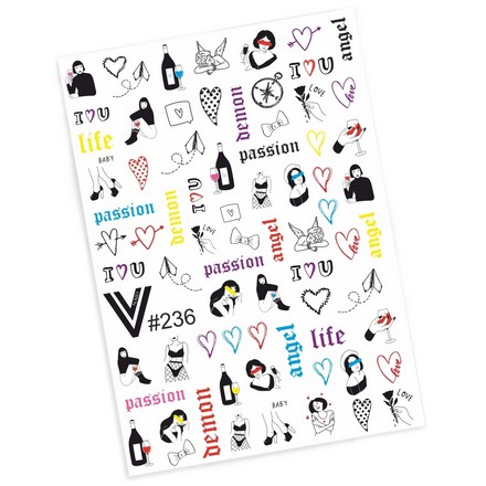 

Слайдер-дизайн Vogue Nails цветной девушки надписи предметы для взрослых, Разноцветный