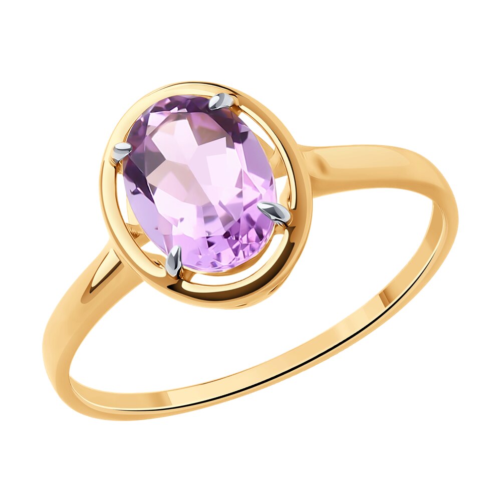 

Кольцо из красного золота р.  Diamant 51-310-01927-4, аметист, 51-310-01927-4